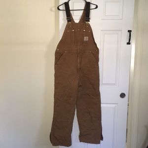 Carhartt Quilt Lined Zip to Thigh Bib Overalls